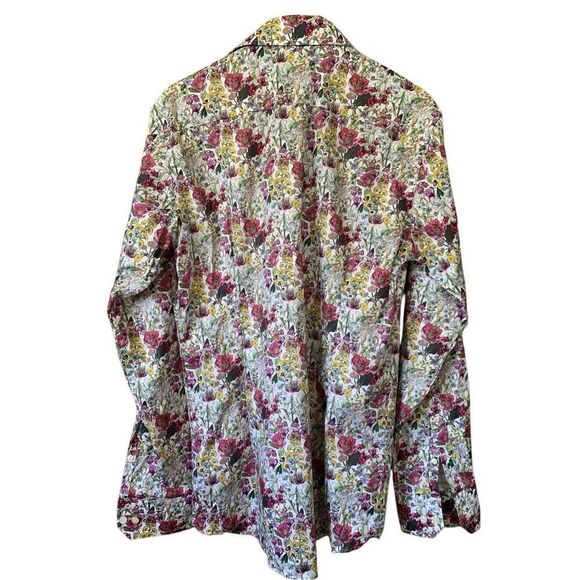 Eton Purple Floral Print Signature Twill Button Shirt‎ Size 16 Slim Fit - Picture 5 of 12